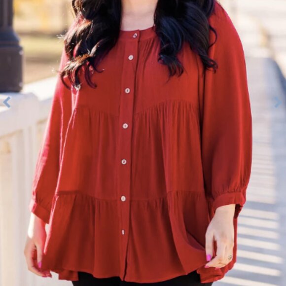 Chic Soul Burgundy Top - Picture 3 of 5